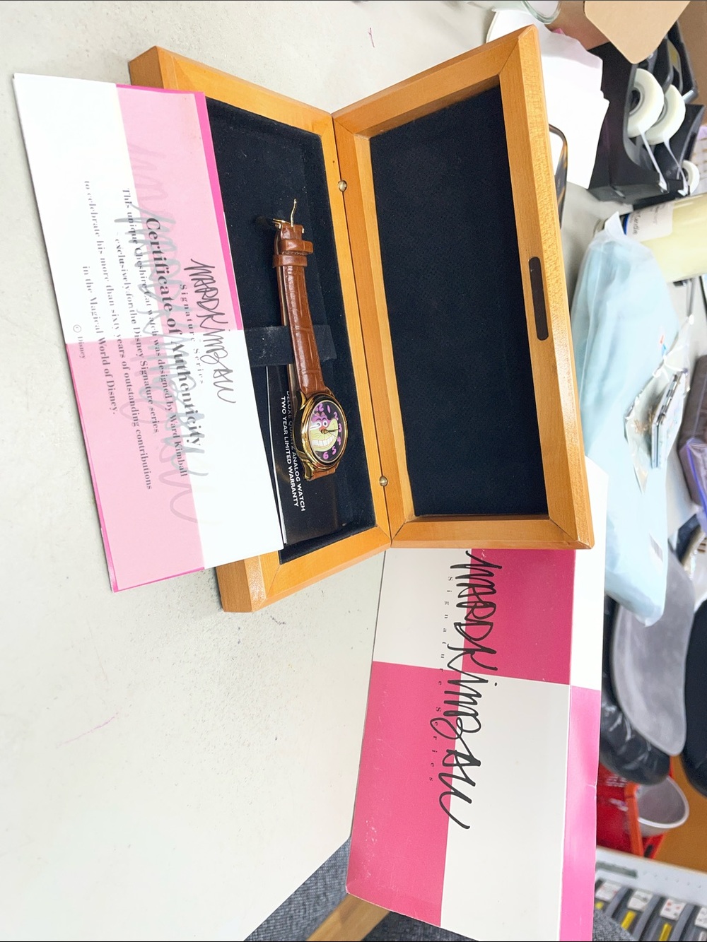 Ward Kimball Disney Women's Watch with Cheshire Cat Dial.  New in box